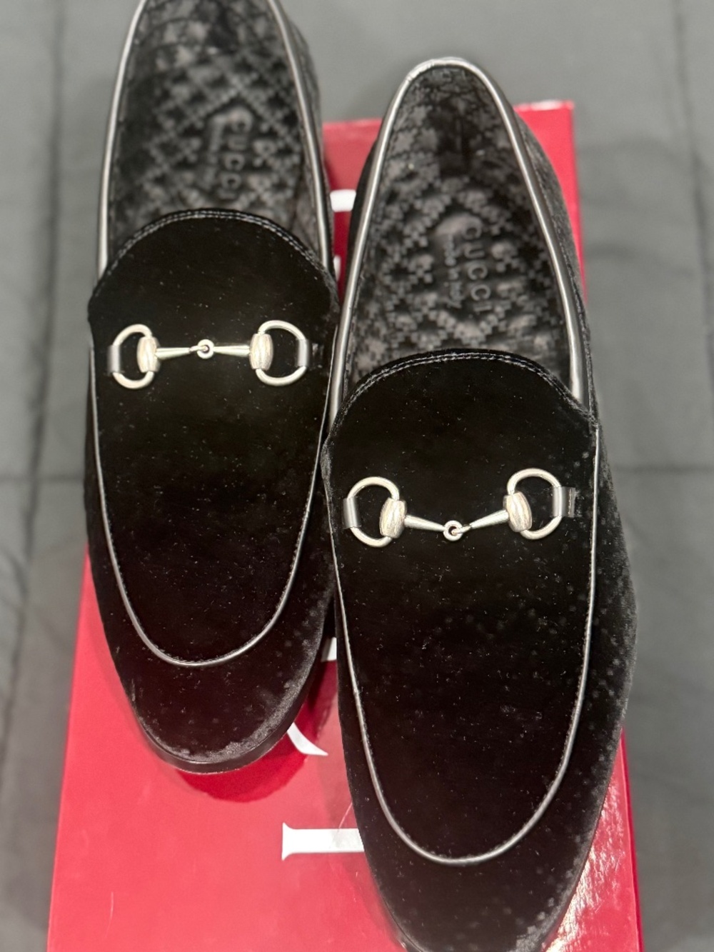 Gucci Horsebit Black Velvet Loather